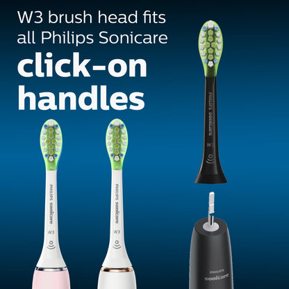 Philips Sonicare W3 Whitening Brush Heads, 2-Pack, 6 Month Supply, Black PHILIPS