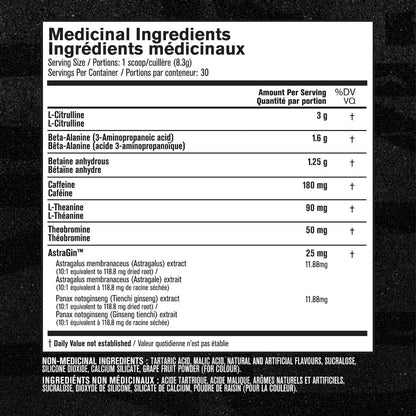 NITROSURGE Pre Workout Supplement - Endless Energy, Instant Strength Gains, Clear Focus, Intense Pumps - Nitric Oxide Booster & Preworkout Powder with Beta Alanine - 30 Servings, Grape