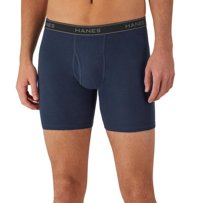 Hanes mens 4 Pack boxer briefs, Black/Grey, Small US