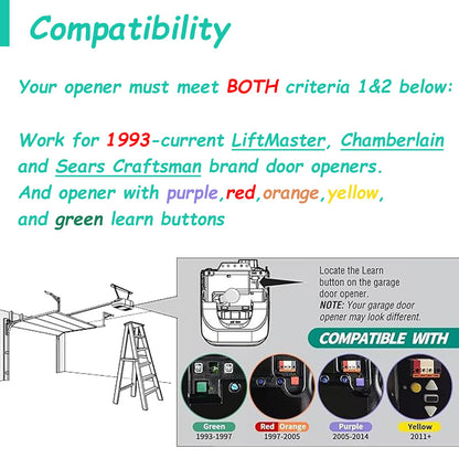 2 for LiftMaster Chamberlain Craftsman Garage Door Opener Remote 893MAX 893LM 971LM 373LM,Keychain - Available at All In One Marketplace Canada