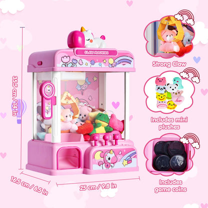 CWLAKON Claw Machine for Kids with Sound & 20 Mini Toys, Unicorns Toys for Girls, Arcade Games Mini Vending Machine, Candy Grabber Prize Dispenser, Christmas Birthday Gifts, Pink 🍁 All In One Marketplace Canada