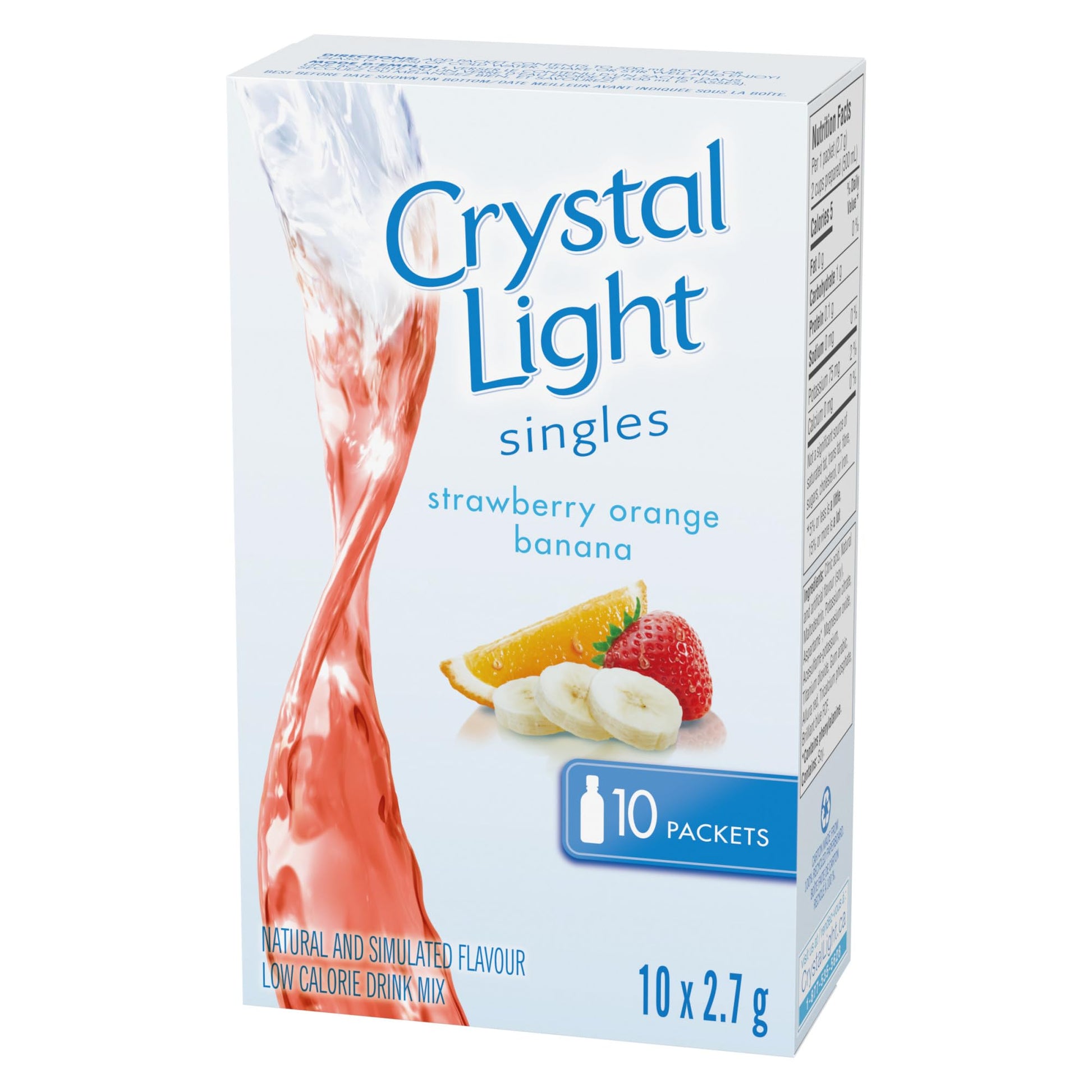 Crystal Light Singles Strawberry Orange Banana Drink Mix, 12-Count Case