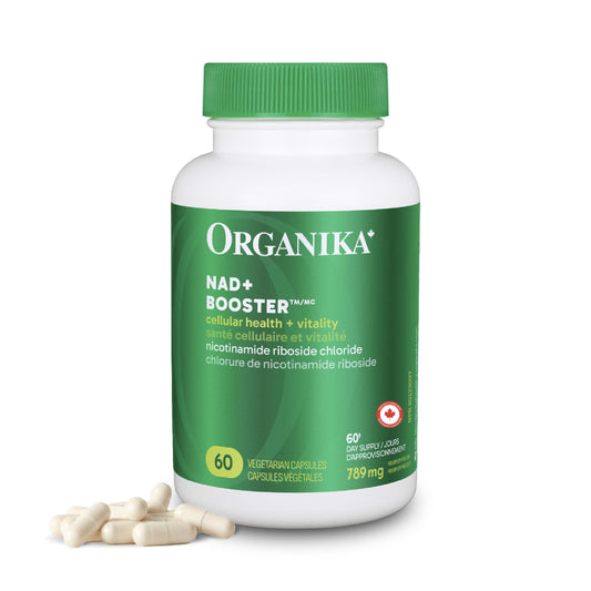 Organika Canadian-Made NAD+ Booster - NRC - for Energy Metabolism, Healthy Aging, Vitamin B3, and Cellular Health - 60vcaps, 60 Day Supply - Available at All In One Marketplace Canada