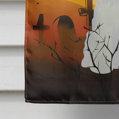 Caroline's Treasures BB4319CHF Halloween Miniature Schanuzer White Flag Canvas House Size, Large, Multicolor