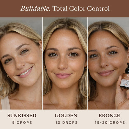 Self Tanning Drops - Natural & Organic Ingredients, Medium Face Tanning Drops to Add to Lotion, Moisturizing Bronzing Tanner for Face & Body, Toxin Free Tanner for Fake Tan - Available at All In One Marketplace Canada