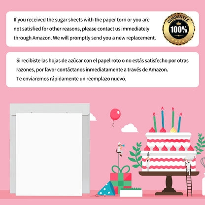 Edible Paper A4 Size 11.7" x 8.3", 25pcs Sugar Paper for Cakes 🍁 All In One Marketplace Canada