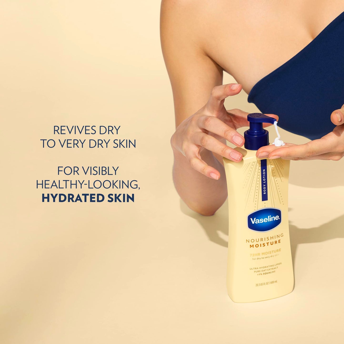Vaseline Dry Skin Repair Lotion Ultra-Hydrating 72H Moisture, 600mL, 4-Pack Vaseline