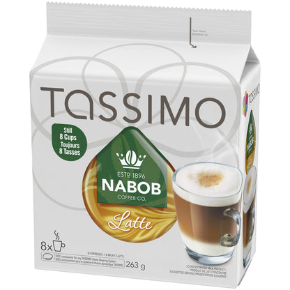 Nabob Latte Coffee Single Serve T-Discs by Tassimo, 8-Count Box