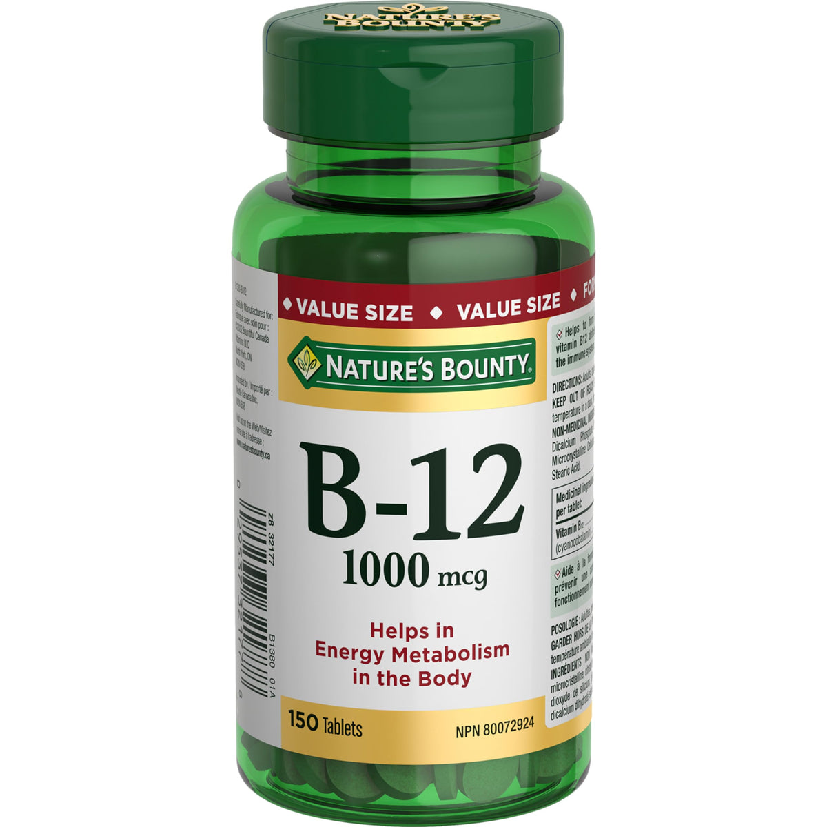 NATURE'S BOUNTY Vitamin B-12, 1000 mcg, 150 Tablets