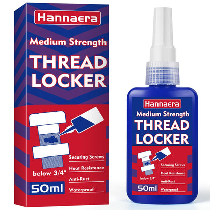 Threadlocker 1.69 Fl oz/ 50 ml Medium Strength 243, Lock & Seal Nuts, Bolts, Fasteners and Metals, Blue Thread Lock Against Losening and Leakage (medium-50ml)