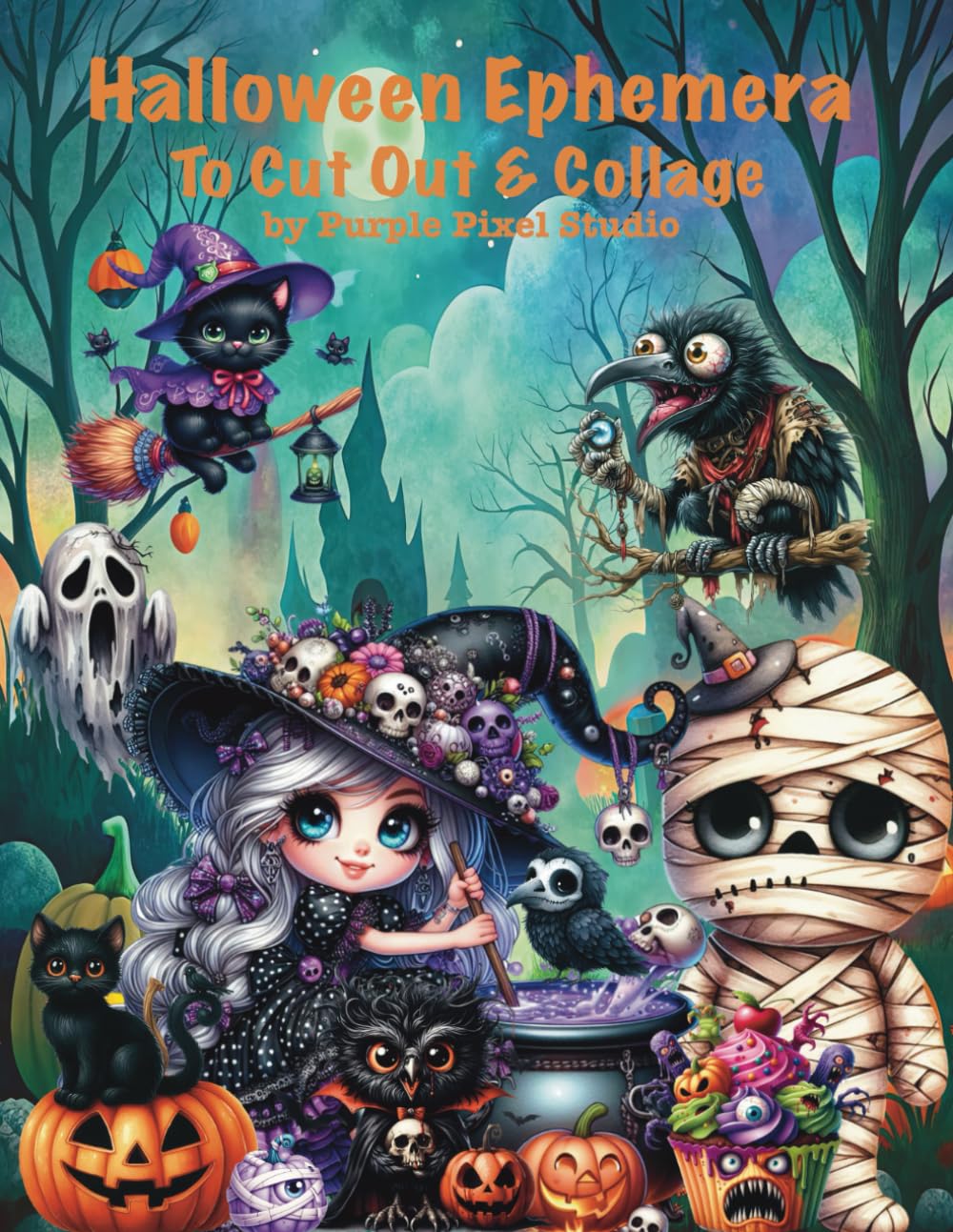 Éphémères d'Halloween à découper et à coller : Images pour loisirs créatifs, scrapbooking, techniques mixtes, junk journals et art du collage