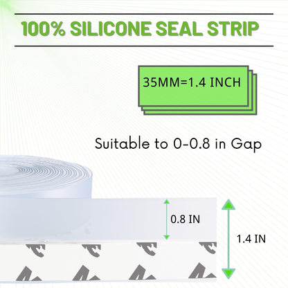Door Weather Stripping Door Seal, 1.4in Silicone Seal Strip 🍁 All In One Marketplace Canada