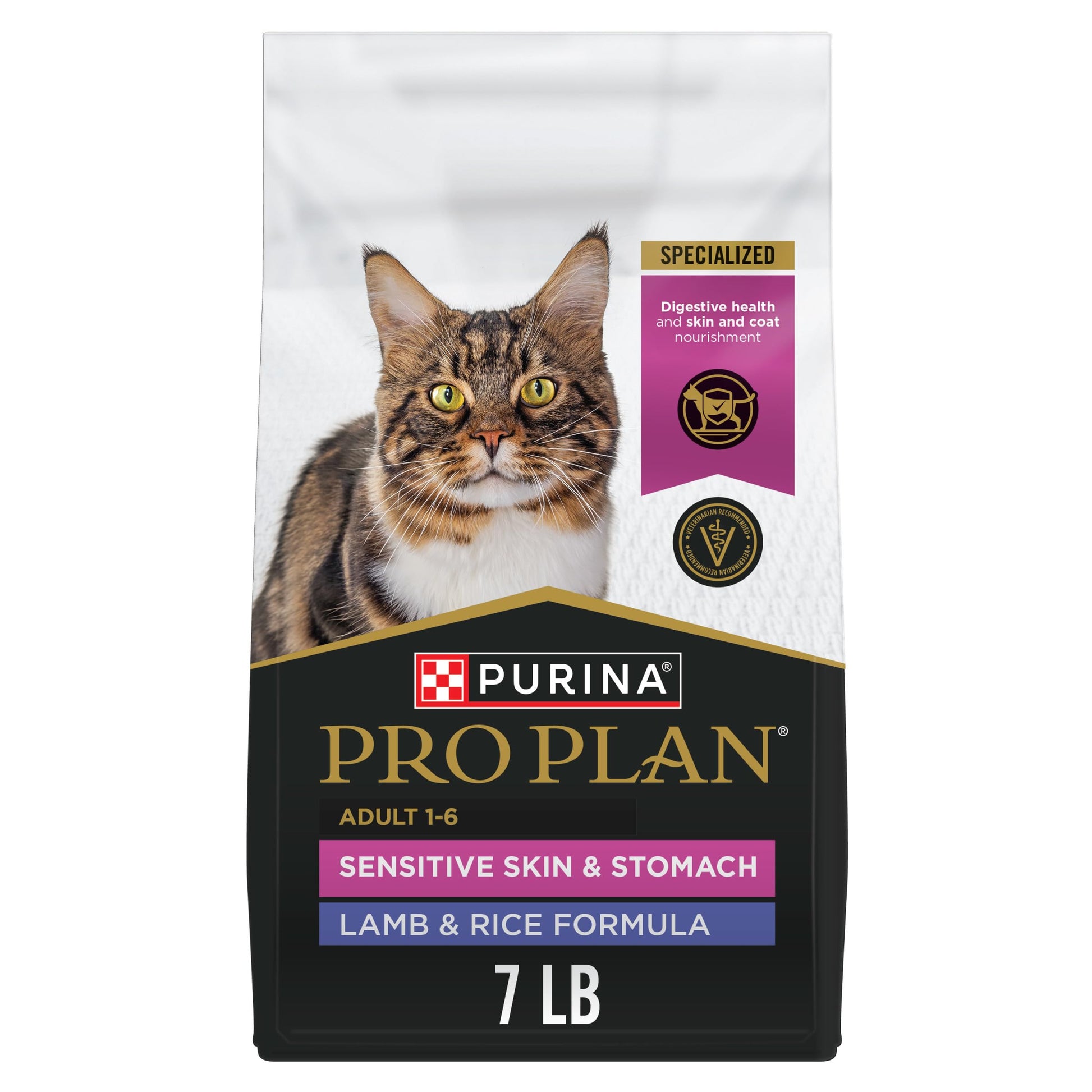 Purina Pro Plan Sensitive Skin & Stomach Dry Cat Food, Lamb & Rice - 3.18 kg Bag Pro Plan