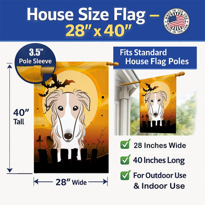 Caroline's Treasures BB1786CHF Halloween Borzoi Canvas House Size Flag, Multicolor, Large
