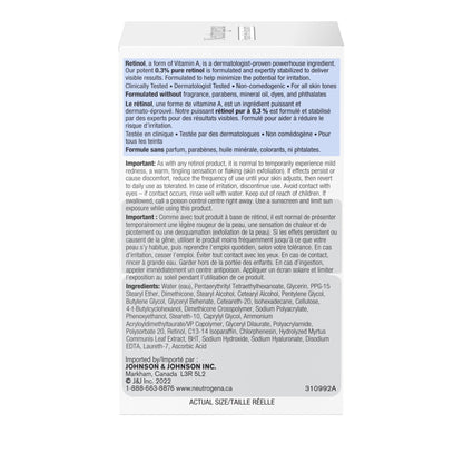 Neutrogena Rapid Wrinkle Repair 0.3% Retinol Pro+ Night Cream, Night Face Moisturizer with Retinol, Fragrance Free, 50ml