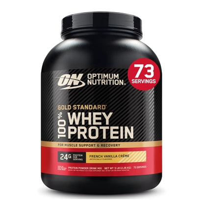 Optimum Nutrition Gold Standard 100% Whey Protein Powder, 2.270g - French Vanilla - 73 servings (packaging may vary)
