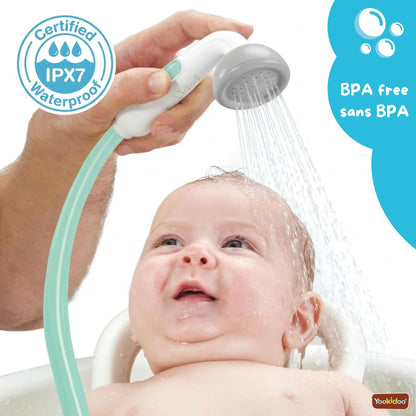 Yookidoo - Elephant Baby Bath Shower Head - Compact & Portable Baby Shower and Toy - Suitable for Newborns, Infants, and Toddlers - from Birth - Teal - 40212 - Available at All In One Marketplace Canada