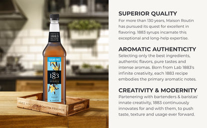 Maison Routin 1883 Sugar Free Vanilla Syrup, Pet Bottle 1000 Milliliter 1883 MAISON ROUTIN
