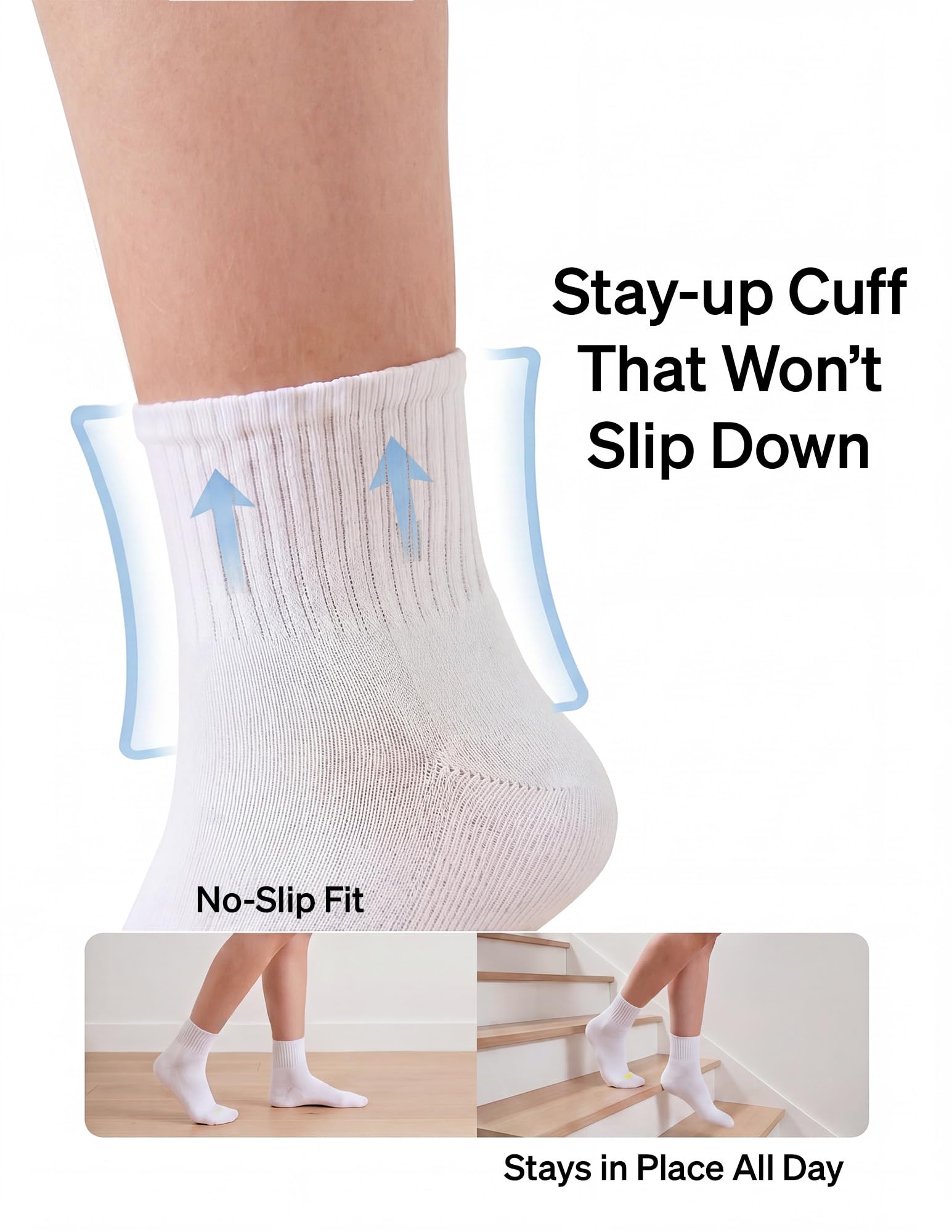 Hue Women's Mini Crew Sock 6 Pair Pack, White - 6 Pair Pack, One Size