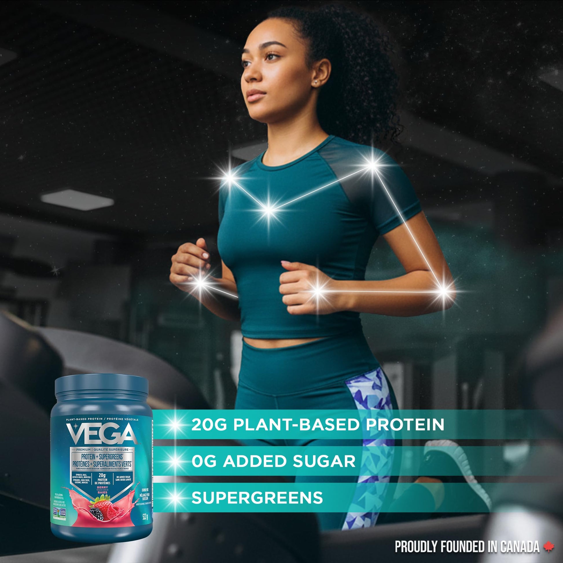 Vega Protein + Supergreens Vegan Plant Based Protein Powder – 20g Organic Pea Protein, Dairy-free, Healthy Breakfast Shake – Berry 18 Servings, 522 grams (Pack of 1)