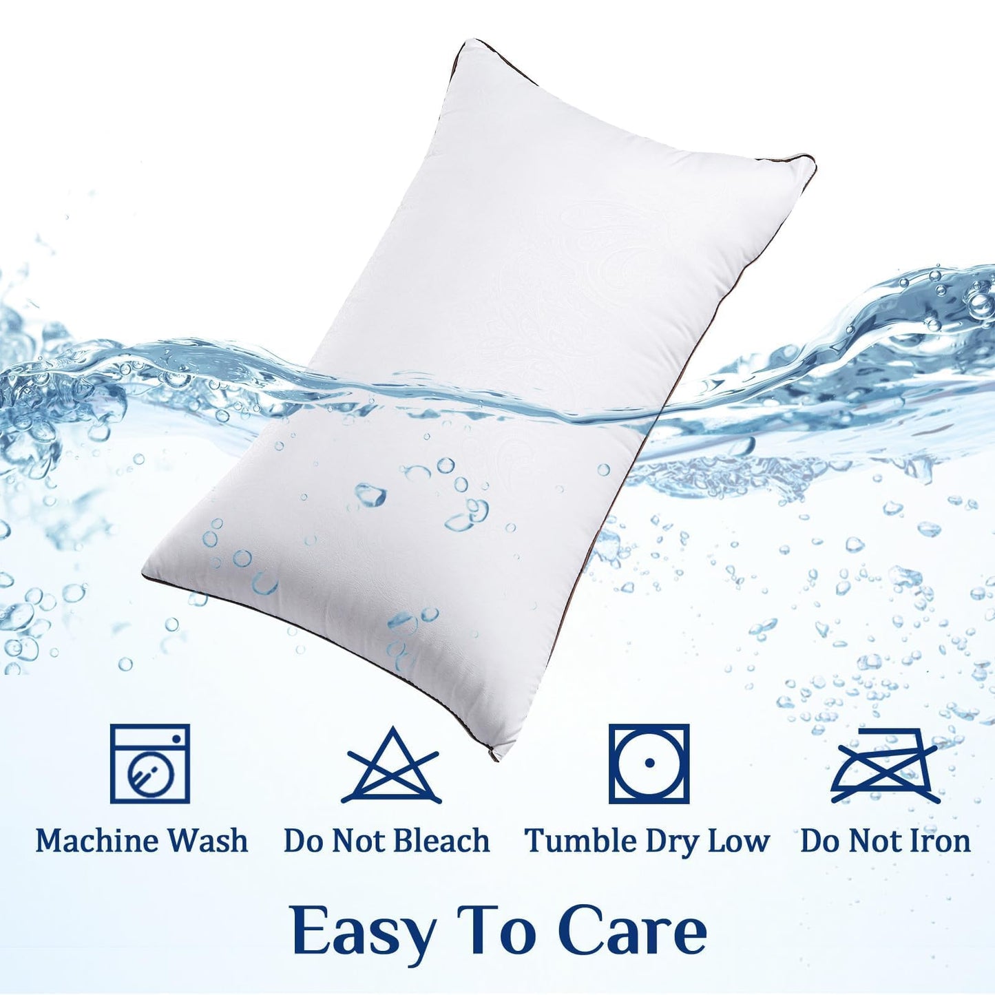 JOLLYVOGUE Pillows Standard Size 2 Pack for Sleeping, Soft and Supportive Bed Pillow for Side and Back Sleepers, Down Alternative Hotel Collection Pillows Set of 2