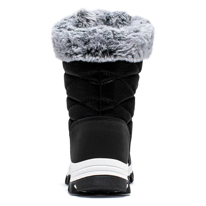 HOBIBEAR Women's Waterproof Winter Snow Boots Lightweight Warm Faux Fur Lined Mid-Calf Booties（Black/New,9) 🍁 All In One Marketplace Canada