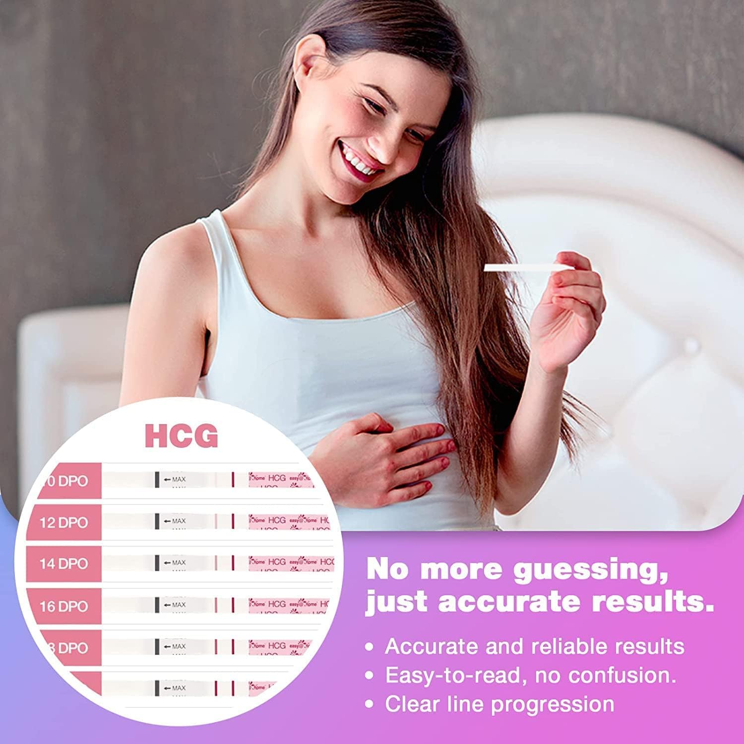 Easy@Home 100 Ovulation & 20 Pregnancy Test Strips Kit: Accurate Fertility Tests - Powered by Premom App OPK | 100 LH + 20 HCG