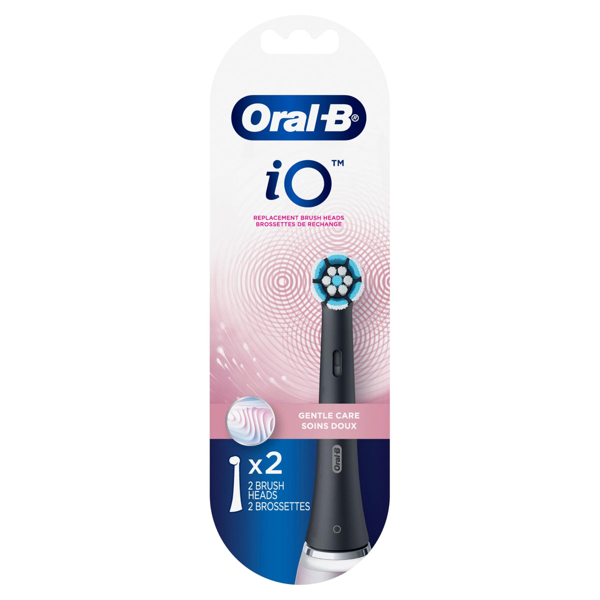 Oral-B iO Genuine Gentle Care Replacement Brush Heads, Black, 2ct Refills, 6 Month Supply, Compatible Exclusively with Oral-B iO Electric Toothbrushes, Not Compatible with any Other Series Including: Pro, Vitality, Smart, or Genius