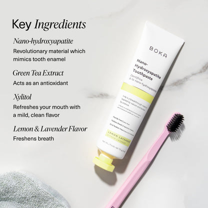 Boka Fluoride Free Toothpaste, Nano Hydroxyapatite Toothpaste, Appropriate for Sensitive Teeth - for Adult Oral Care - Lemon Lavender Flavor, 4 Fl Oz (113g) 1Pk