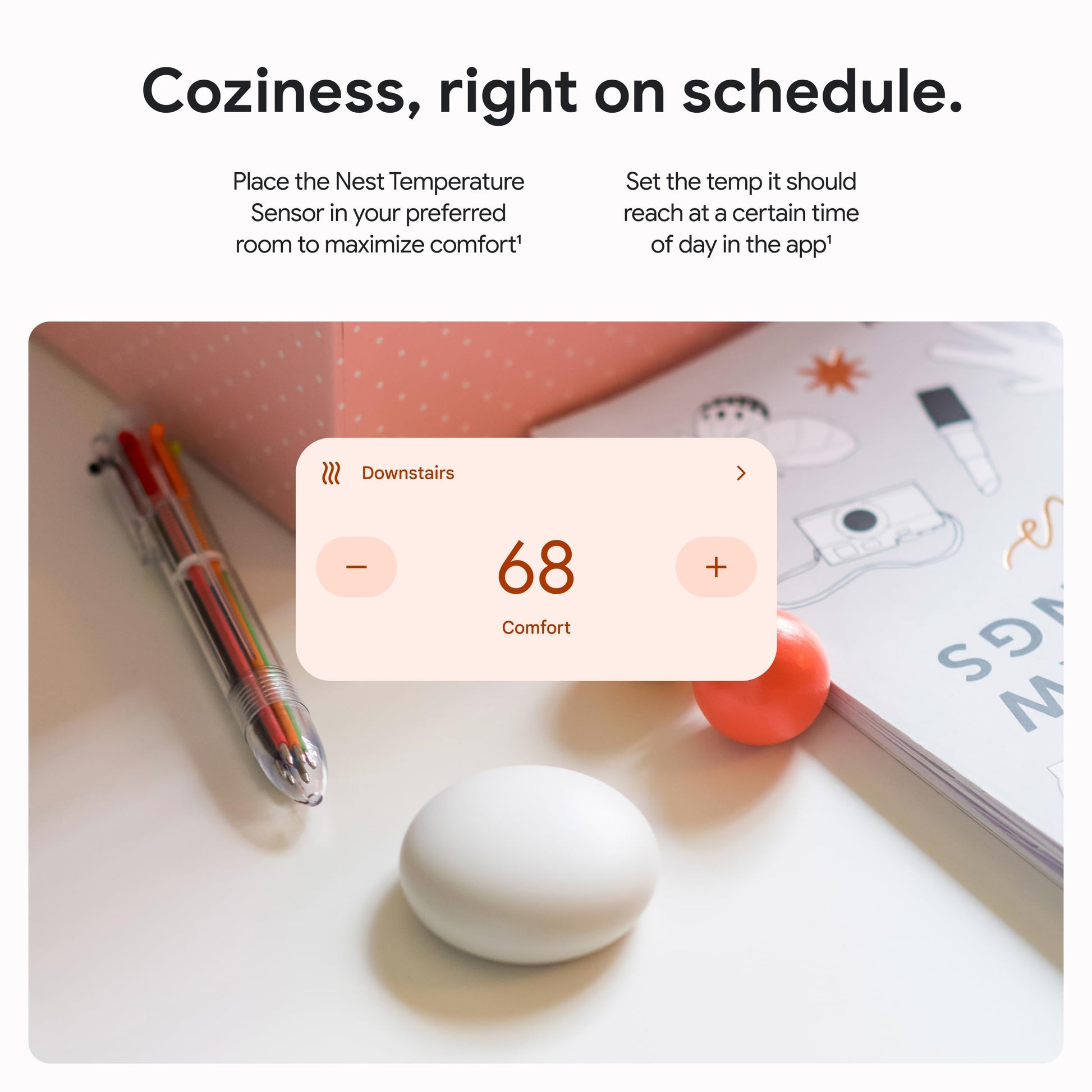 Google Nest Temperature Sensor (2nd Gen) - Porcelain - 1-Pack Google