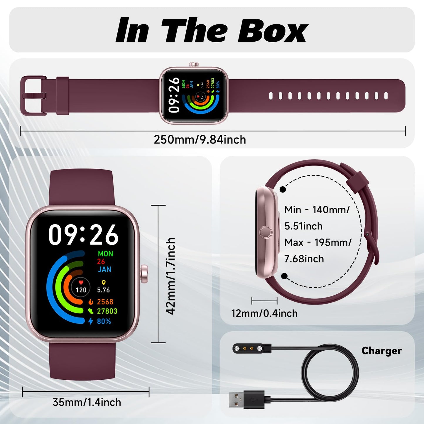 Smart Watch for Men Women with Bluetooth Call, Alexa Built-in, Heart Rate & Sleep Monitor, 1.83" DIY Dial Fitness Watch with 100+ Sport Modes, IP68 Waterproof, Compatible with Android iOS