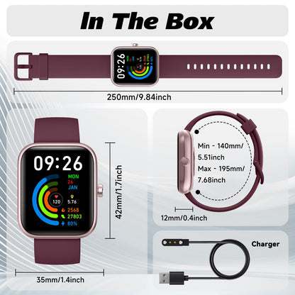 Smart Watch for Men Women with Bluetooth Call, Alexa Built-in, Heart Rate & Sleep Monitor, 1.83" DIY Dial Fitness Watch with 100+ Sport Modes, IP68 Waterproof, Compatible with Android iOS