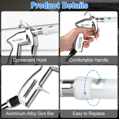 phepetroll Air Blow Gun Car Detailing Dry Cleaning Air Gun with Tapered Nozzle High Pressure Car Cleaning Tool, Car Dryer Air Blower for Car Surfaces Quickly Blasts Dust, Works with Air Compressor - Available at All In One Marketplace Canada