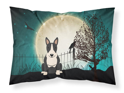 Caroline's Treasures BB2323PILLOWCASE Halloween Scary Bull Terrier Black White Fabric Standard Pillowcase Lightweight Super Soft Easy Care Decorative Artwork Pillowcase, Standard
