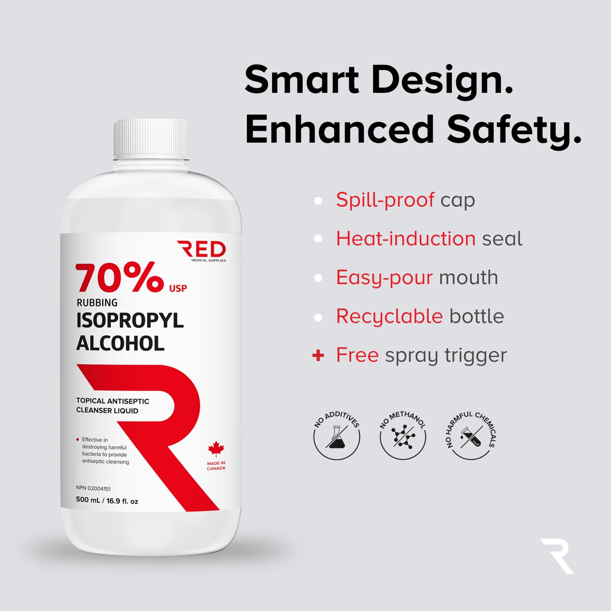 Isopropyl Rubbing Alcohol 70%, 500 mL - Pharmaceutical Grade, Surface & Screen Cleaner - 2 Bottles + Free Trigger Spray