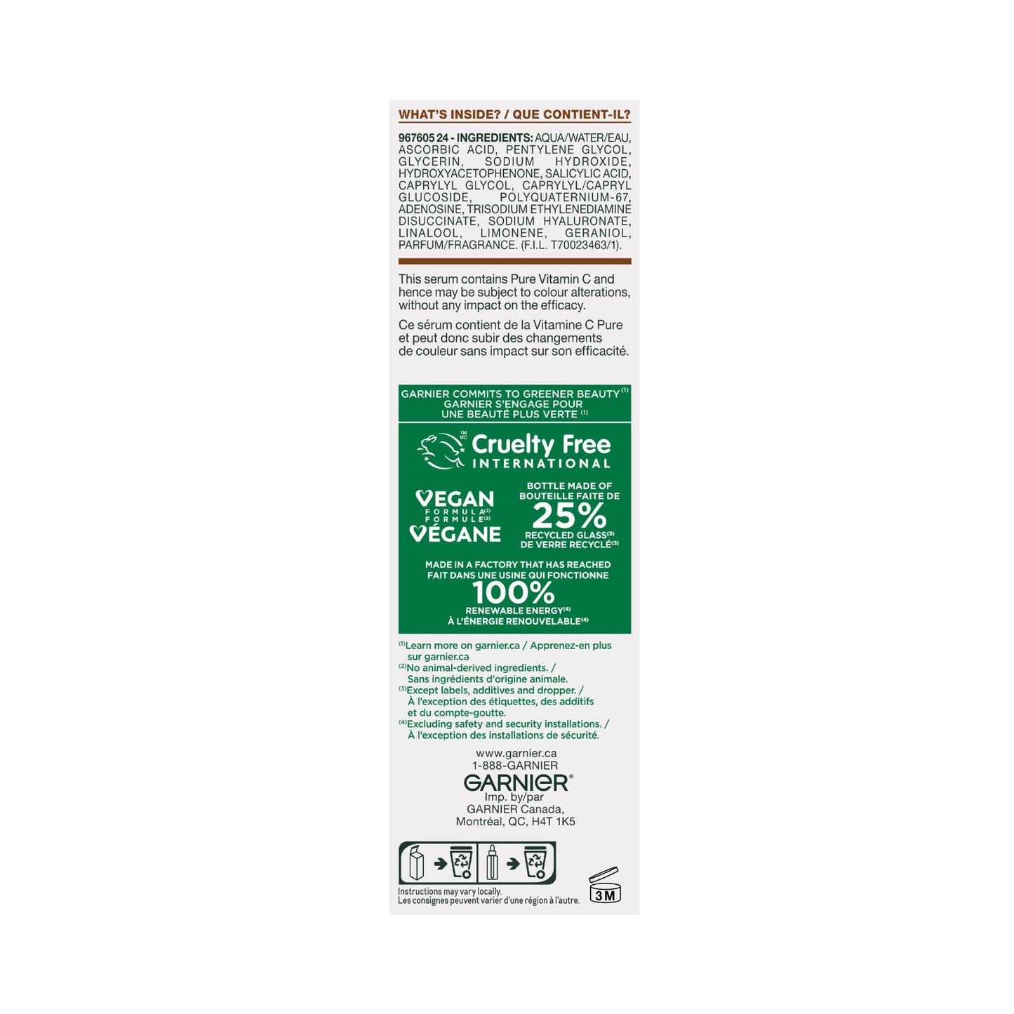 Garnier SkinActive Brightening Night Vitamin-C Serum, with Hyaluronic Acid, Brightens & Smoothens Skin in just 3 Nights, for All Skin Types, even Sensitive Skin - 30ml