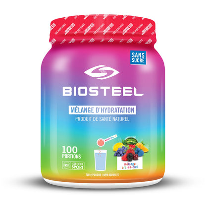 BioSteel Hydration Mix, Great Tasting Hydration with Zero Sugar, and No Artificial Flavours or Preservatives, Rainbow Twist Flavour, 100 Servings per Tub