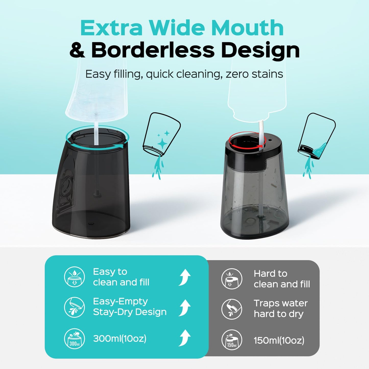 COSLUS C51 Portable Water Teeth Flosser: 3 Modes & 6 Pressure Settings for Whole Family Various Cleaning Need, Jet Mode for Beginner-Friendly, Compact for Travel, 300ml Tank, IPX7 Waterproof, Black - Available at All In One Marketplace Canada