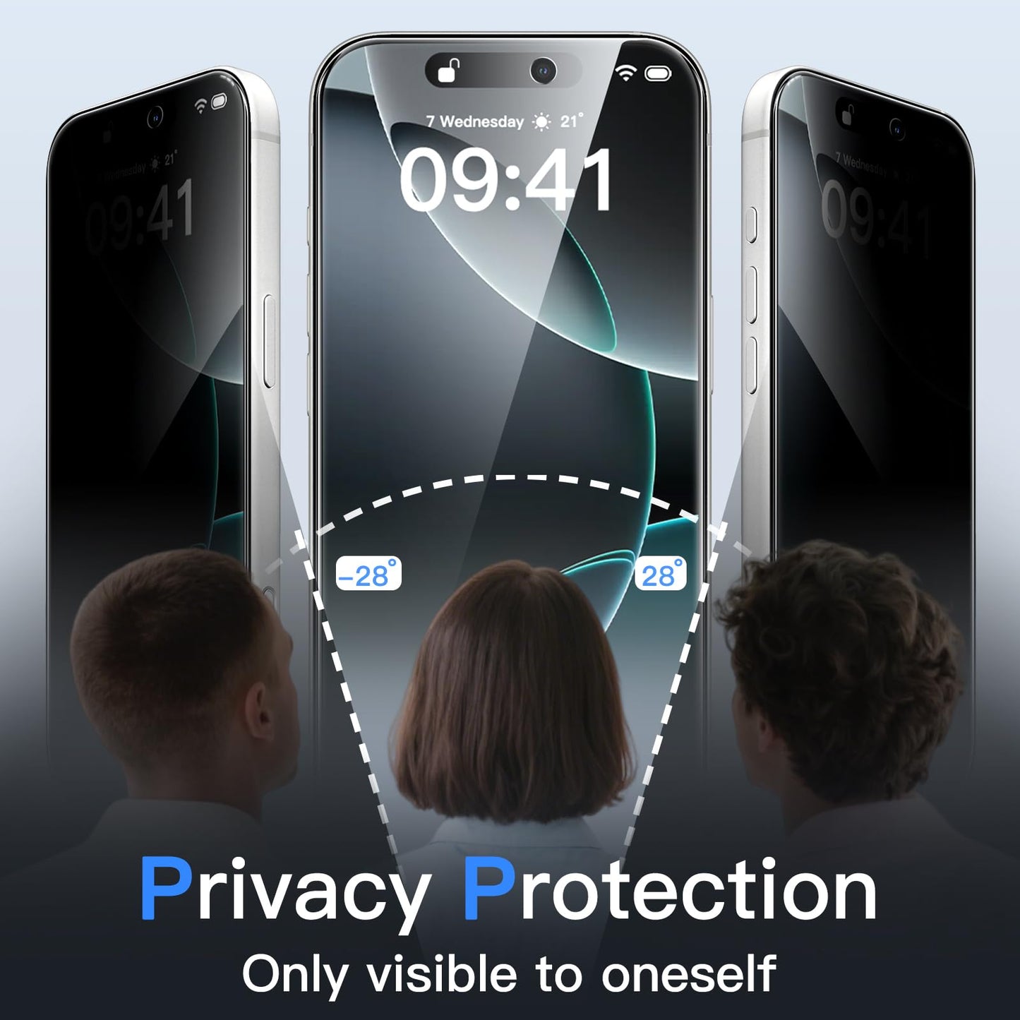 JETech Privacy Screen Protector for iPhone 16 Pro 6.3-Inch, Anti-Spy Tempered Glass Film with Easy Installation Tool, 2-Pack - Available at All In One Marketplace Canada