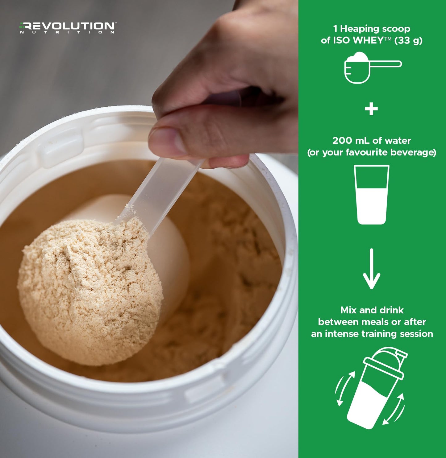Revolution Nutrition Iso Whey Protein Powder - 100% Isolate, 28g Per Serving, Vanilla Cake Flavor, 2 Pound (27 Servings)