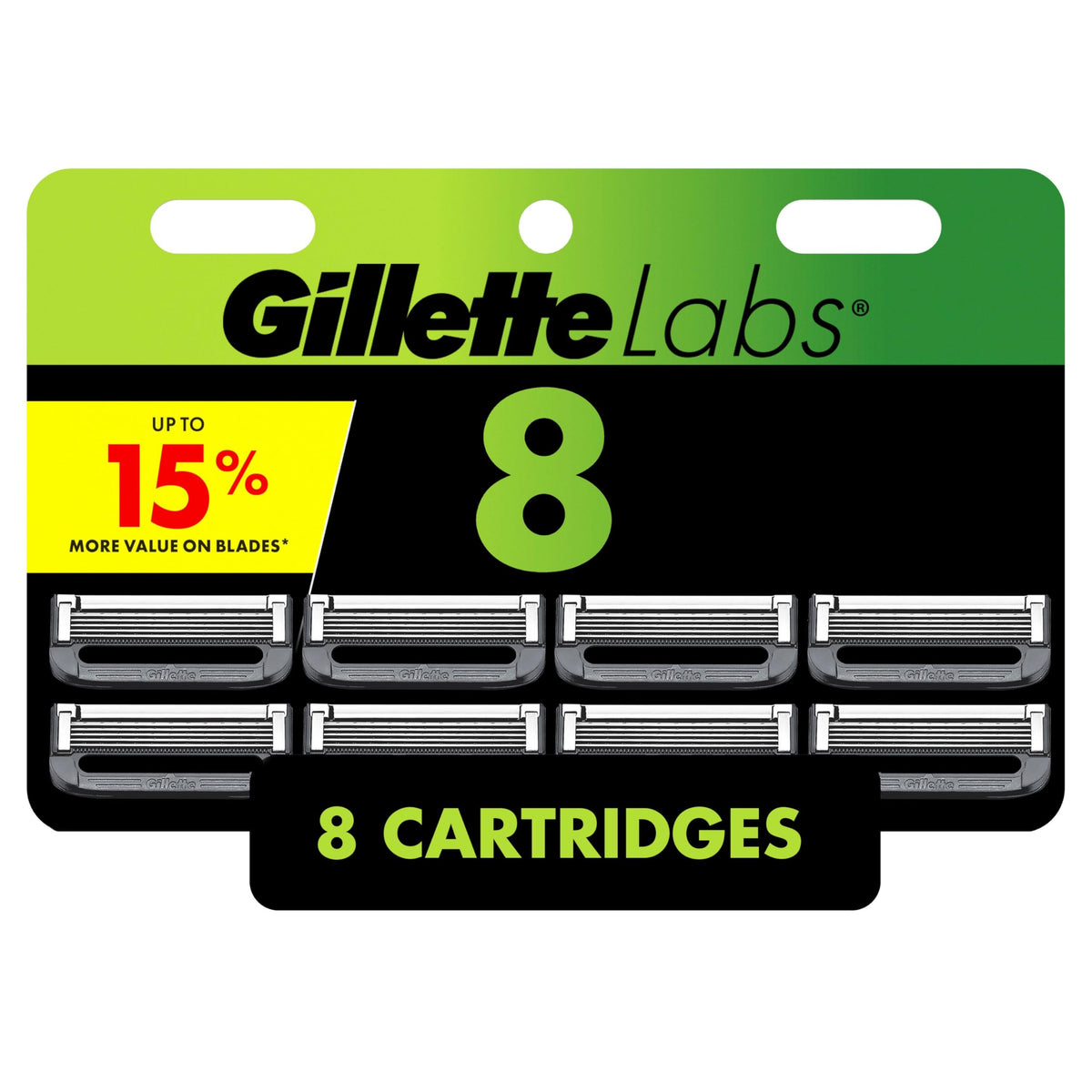 GilletteLabs Razor Blade Refills, Refills for Men Compatible with GilletteLabs Exfoliating Bar and Heated, 1 Pack (Count of 8)