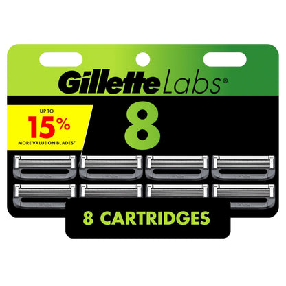GilletteLabs Razor Blade Refills, Refills for Men Compatible with GilletteLabs Exfoliating Bar and Heated, 1 Pack (Count of 8)