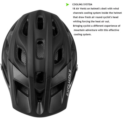 Bike Helmet, Exclusky Mountain Bike Helmet Men Women Lightweight Breathable Adjustable Adult Bicycle Cycle MTB Helmet 56-61cm