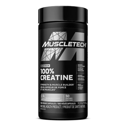MuscleTech Platinum 100% Creatine for Men & Women, 100 Vegan Capsules