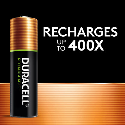 Duracell Rechargeable AA Batteries, 4 Count, Pre-Charged NiMH