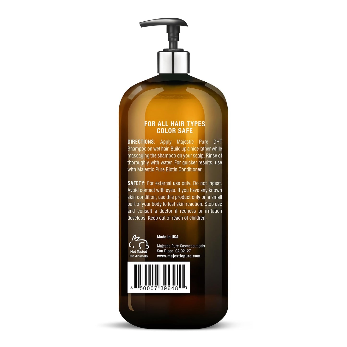 Majestic Pure Biotin Shampoo - Volumizing Shampoo for Hair Loss - with DHT-3 Blocker - Hydrating & Nourishing - Sulfate Free, for Men & Women - Thin Hair Shampoo - 16 fl oz - Available at All In One Marketplace Canada