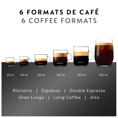 Nespresso Vertuo Pop+ Deluxe Single Serve Coffee and Espresso Machine by De’Longhi, Matte Black - Available at All In One Marketplace Canada