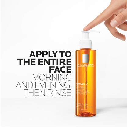 La Roche-Posay Face Cleanser with Pure Vitamin C, Purifying Face Wash to Hydrate Skin with Vitamin C & BHA, Tightens Pores & Boosts Radiance, Safe for All Skin Types, Dermatologist Recommended, 200mL