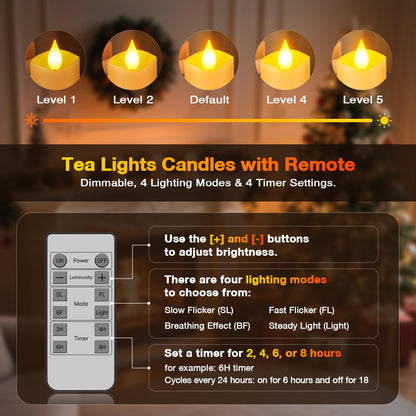 Yme Rechargeable Candles with Remote, 12PCS LED Tea Lights with Timer 🍁 All In One Marketplace Canada