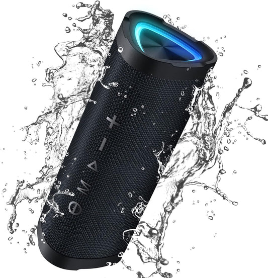 Bluetooth Speaker,Vanzon V40 Portable Wireless Bluetooth Speaker with IPX7 Waterproof, 24W HiFi Stereo Sound,24H Playtime, LED Lights and TWS Dual Pairing, Suitable for Home Outdoors Travel,Great Gift